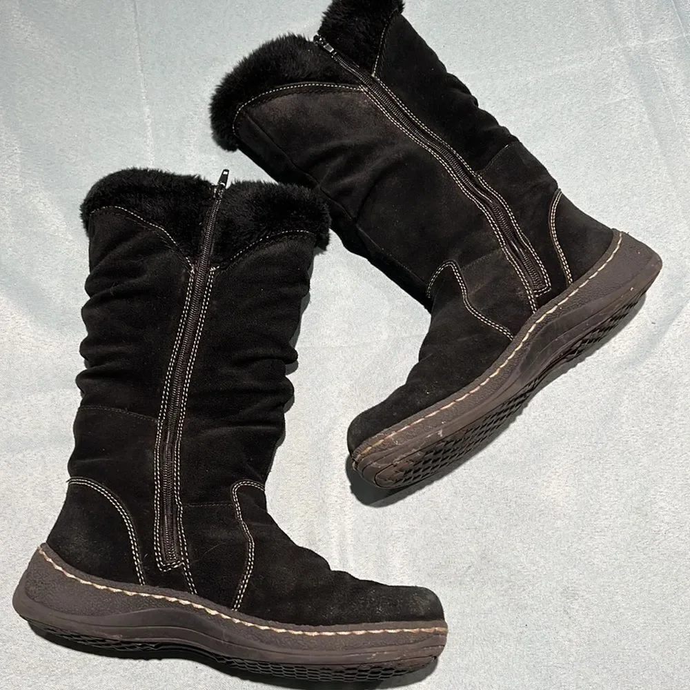 BARETRAPS ESHA Suede‎ Tall Snow Winter Boots Fully Lined Insulated Sz 8 B88